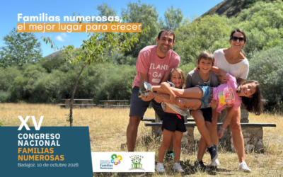 Badajoz acogerá en octubre el XV Congreso Nacional de Familias Numerosas, que pondrá en valor a estas familias como «el mejor lugar para crecer»